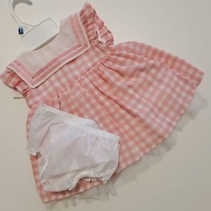 6-9 mo Baby Girl Pink/White Gingham Summer Dress
